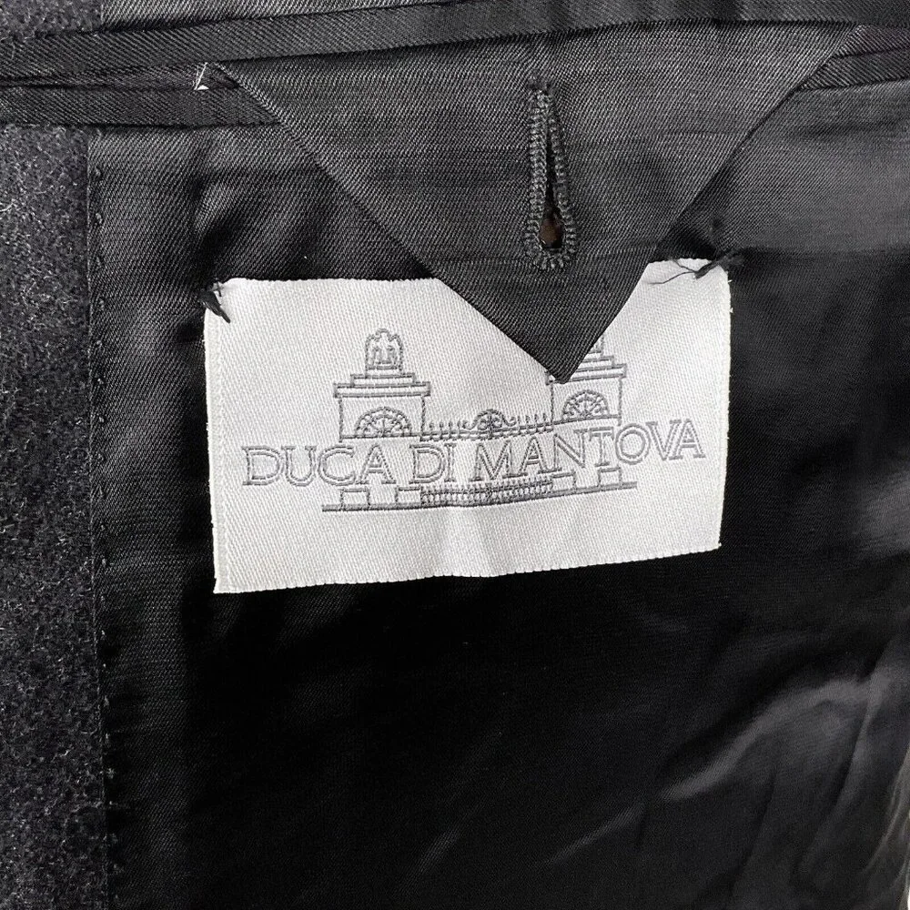 Duca Di Mantova Suit Men 42R 34Wx30L Black Classic Flannel Wool Molteni Gabriele